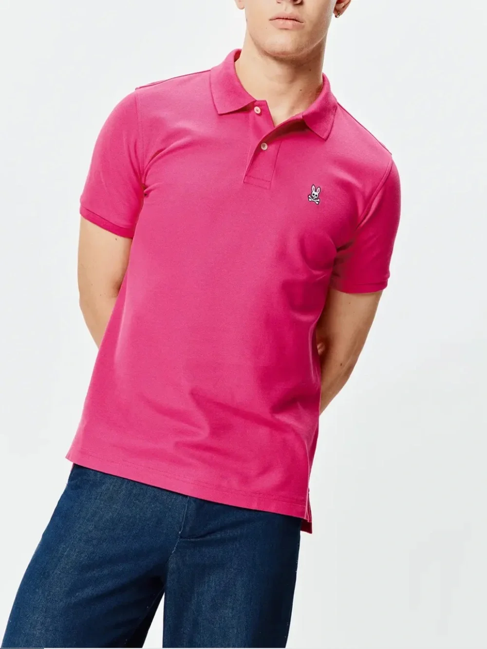 NWT Psycho Bunny Pink Polo Pima Cotton Shirt size 2/ XS
